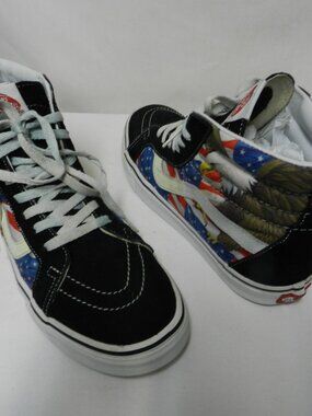 VANS Sk8-Hi Freedom Eagle USA FLAG Suede Canvas sneakers tennis shoes Size 9.5